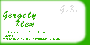 gergely klem business card